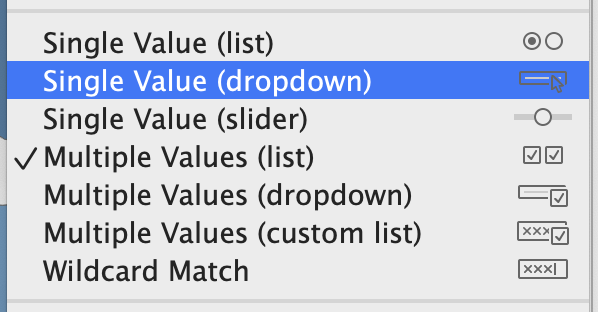 Changing filter to dropdown